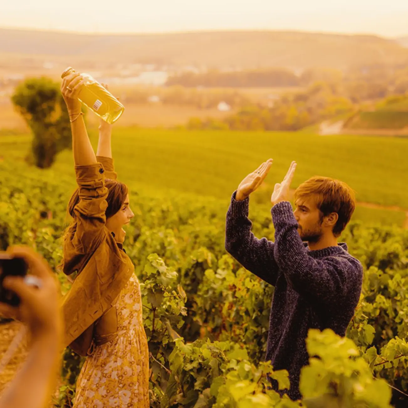 Celebrating with Renais Gin in the vineyard