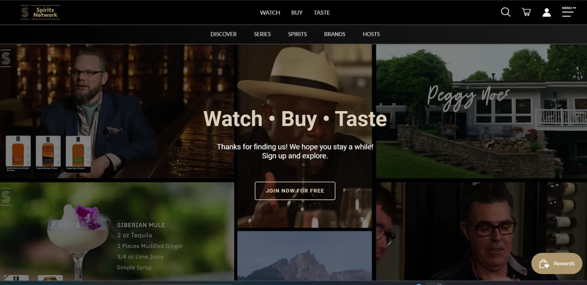 Spirits Network homepage