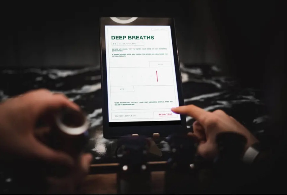 Guest beginning the Deep Breaths tablet test